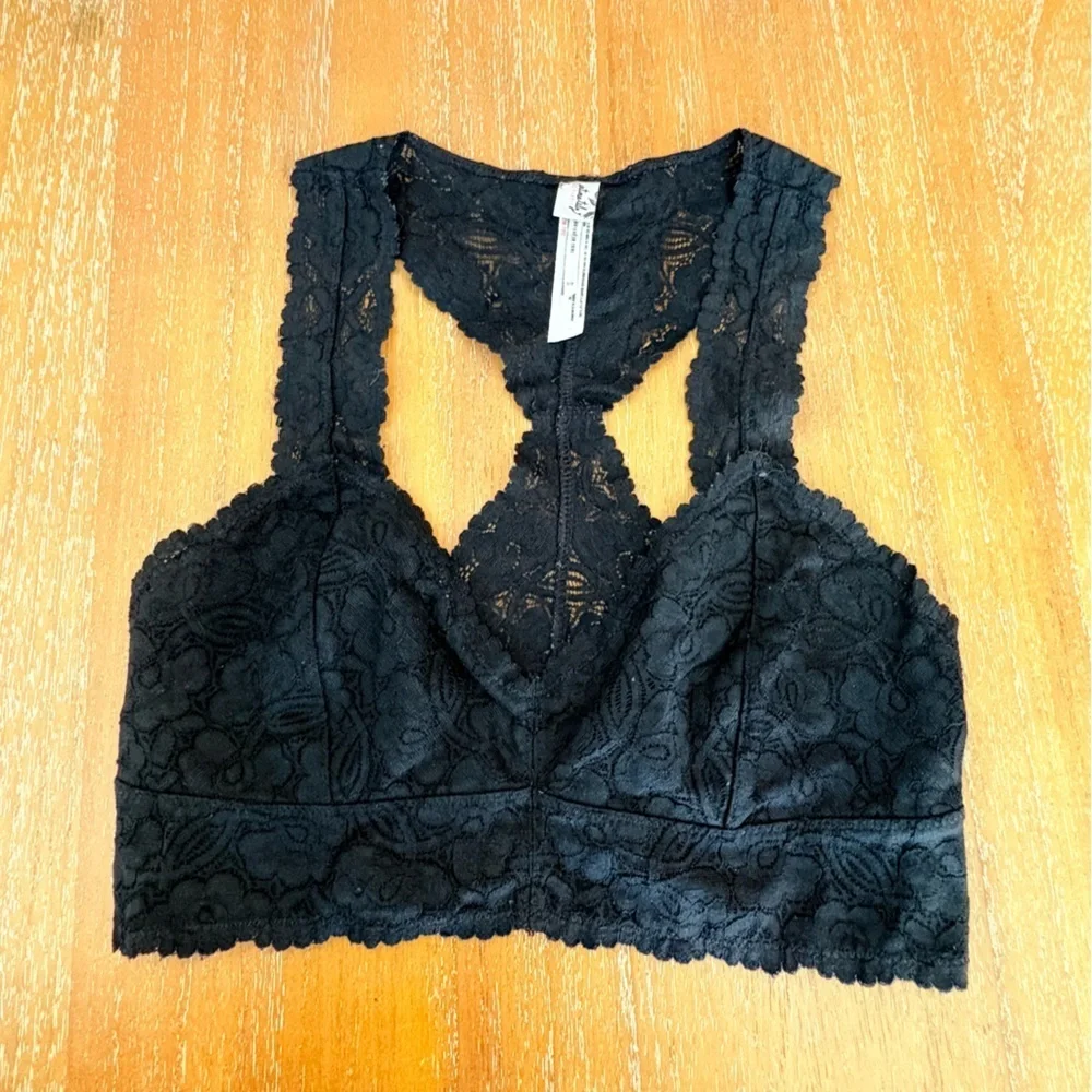 Free People Black Lace Bralette